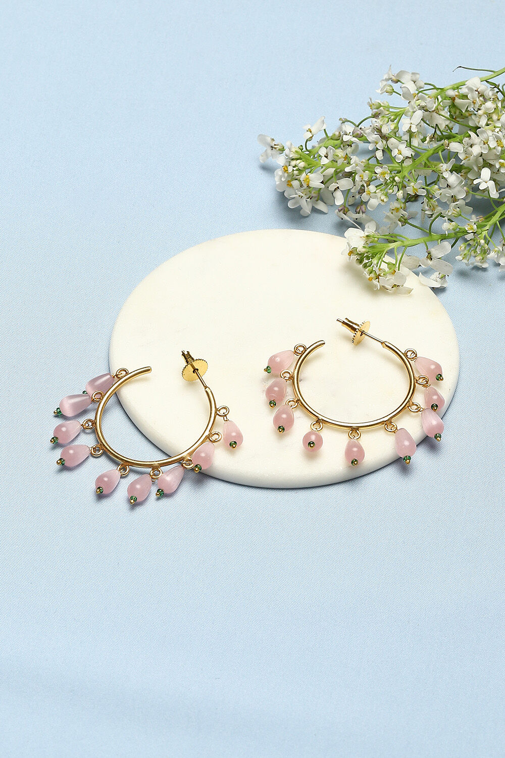 Pink Brass Earrings image number 0