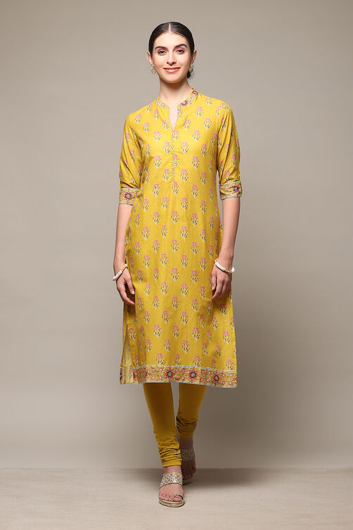 Black Cotton Straight Kurta Churidar Suit Set image number 0