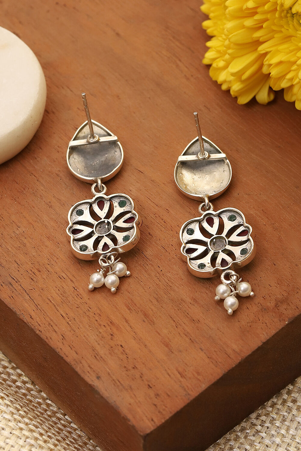 Pink 925 Sterling Silver Earrings image number 2