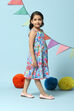 Blue Cotton Tiered Dress image number 3