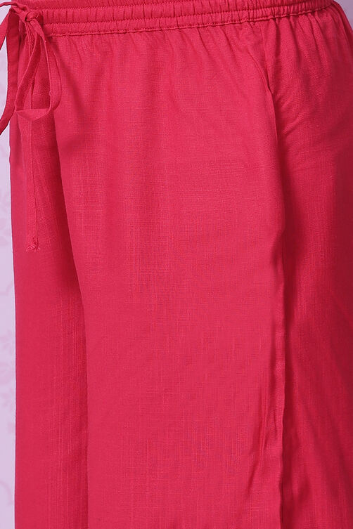 Berry Pink Rayon Flared Printed Kurta image number 2