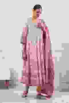 Fuchsia Cotton Floral Printed Kalidar Suit Set image number 5