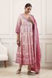 Pink Cotton Kalidar Suit Set image number 5