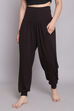 Black Viscose Blend Harem Pants image number 4