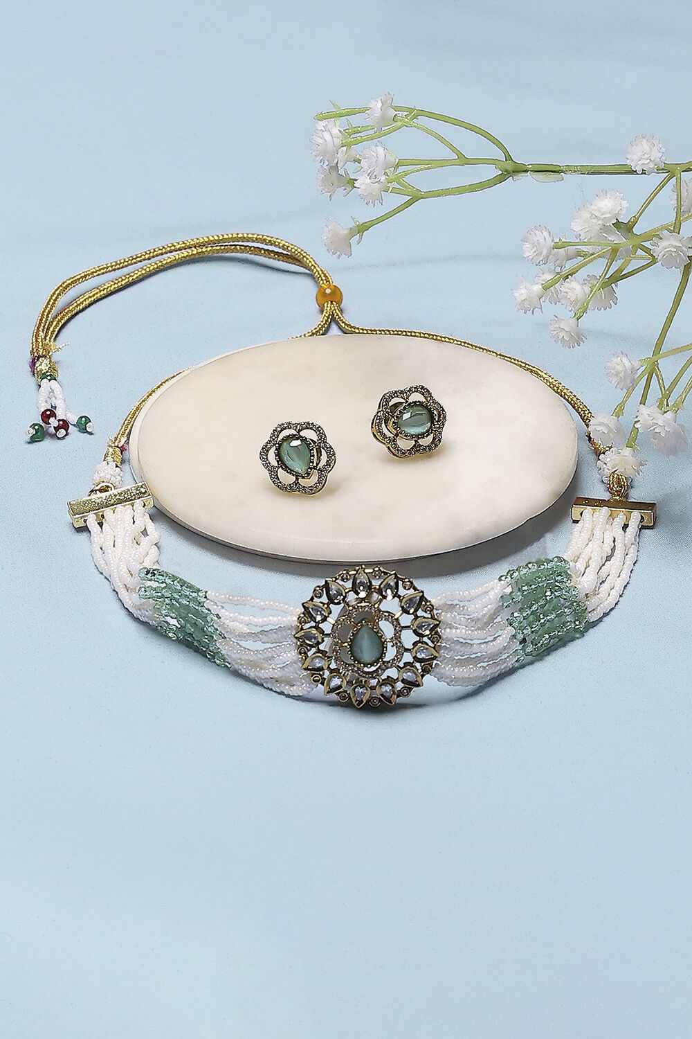 Mint Green Necklace Set image number 0