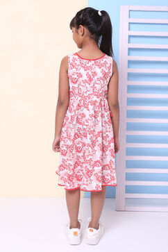 White Cotton Indie Mickey Printed Dress image number 7