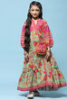 Green Cotton Tiered Dress Printed Dress image number 5