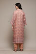 Pink Viscose Silk Placement Print Unstitched Suit Set image number 6