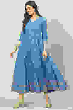 Blue Cotton Dress image number 3