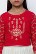 Red And Off White Lehenga Set image number 1