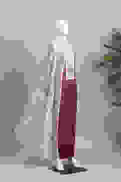 Red Cotton Printed Embroidered Unstitched Suit Set image number 4