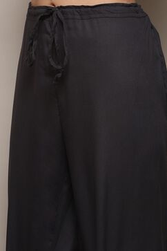 Charcoal Cotton Straight Kurta Palazzo Suit Set image number 2