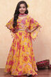 Yellow Polyester Printed Flared Lehenga Set image number 6