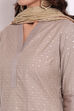Grey Poly Metallic Cotton A Line Suit Set image number 1