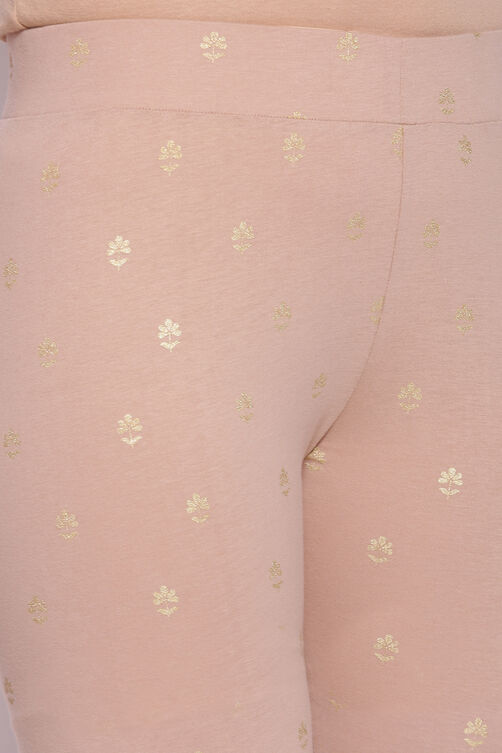 Beige Cotton Leggings image number 1