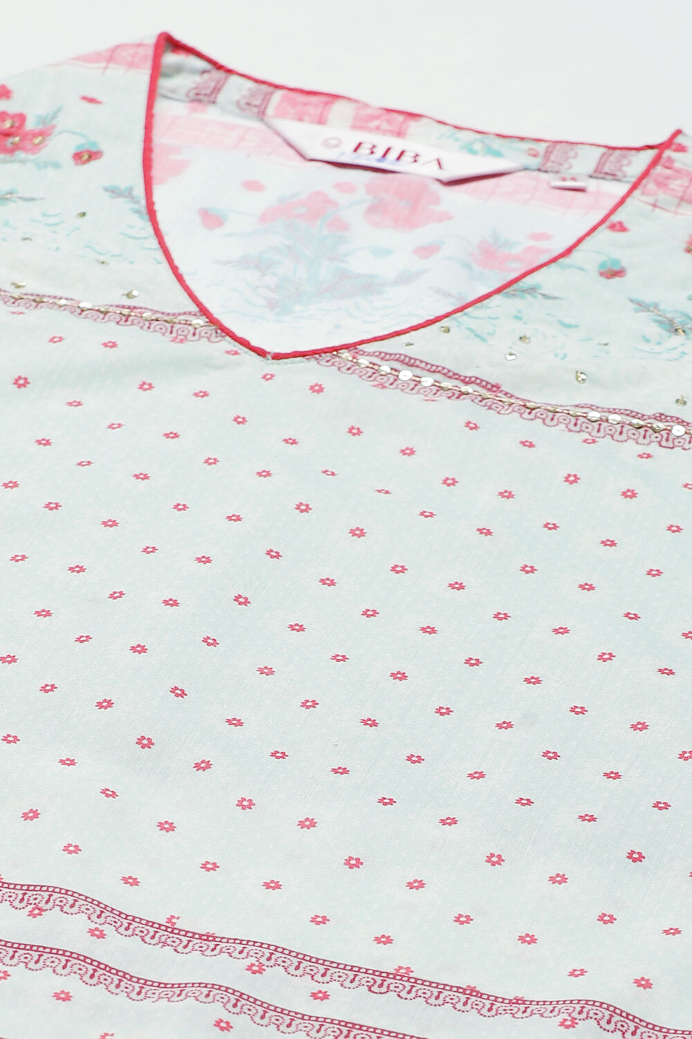 Green Art Silk Straight Printed Kurta image number 1