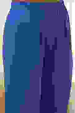 Blue Cotton Embroidered Anarkali Suit Set image number 2