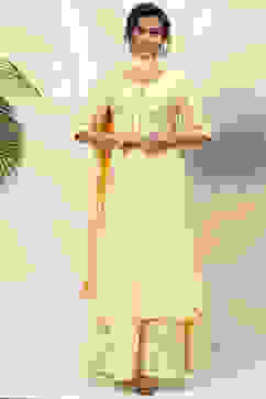 Lime Yellow Art Silk Straight Kurta Sharara Suit Set image number 0