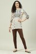 Camel Cotton Blend Solid Churidar image number 5