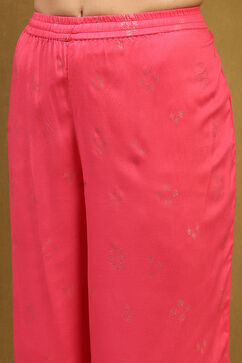 Pink Embroidered Straight Suit Set image number 2