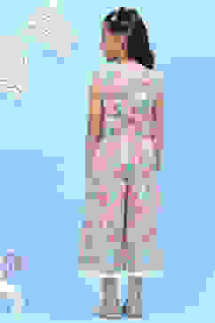 Peach Cotton Straight Jumpsuit image number 4