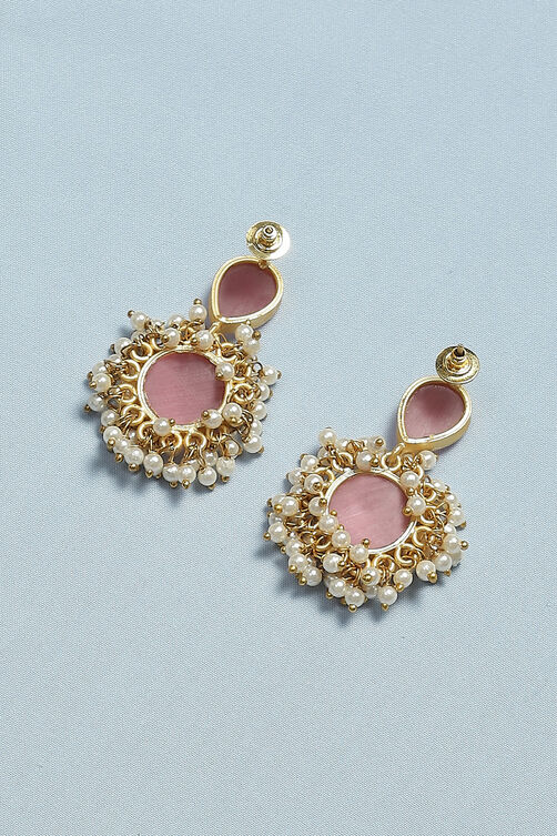 Pink Brass Earrings image number 2