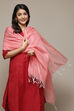 Pink Cotton Blend Dupatta image number 1