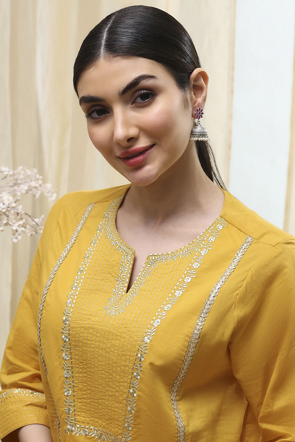 Pink Oxidised Floral Jhumkas image number 3