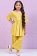 Lime Yellow Rayon Flared Printed Kurta