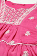 Fuschia Cotton Tiered Kurta Straight Palazzo 2 Piece Set image number 1