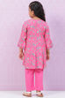 Pink Rayon Kalidar Printed Kurta Set image number 4