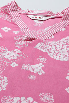 Pink Rayon Straight Suit Set image number 1