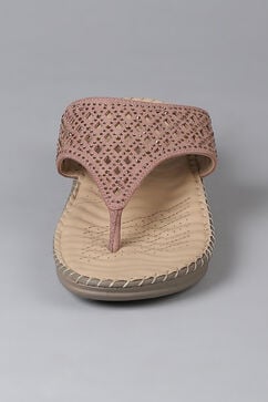 Nude Synthetic Suede Sandals image number 5