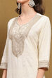 Orange Silk Embroidered Festive Straight Suit Set image number 1