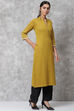 Pink Poly Metallic Straight Kurta image number 3