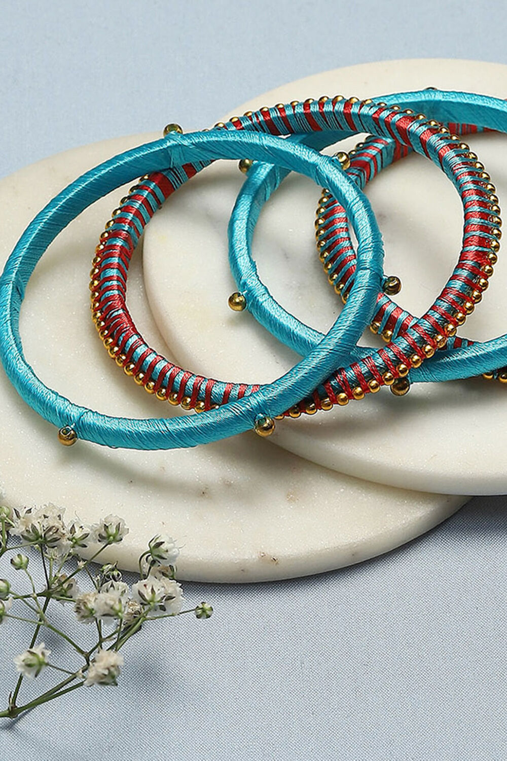 Pink Plastic & Thread Bangles image number 1