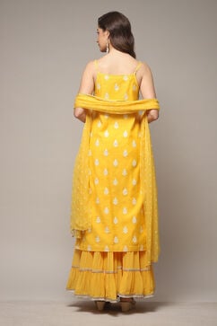 Yellow Art Silk Straight Kurta Garara Suit Set image number 2