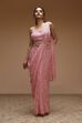 Pink Georgette Digital Printed Pre-Draped Saree image number 5