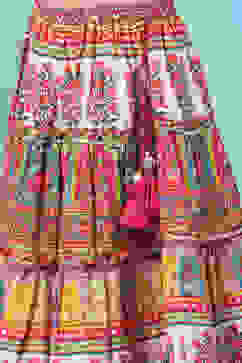 Berry Poly Viscose Short Top Lehenga Set image number 2