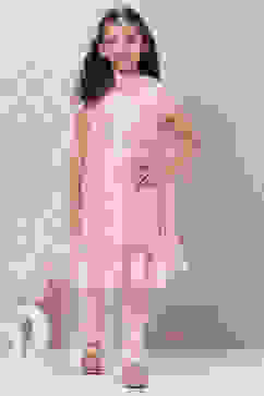 Pink Art Silk Straight Kurta Churidar Suit Set image number 0