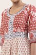 Red and White Cotton Printed Anarkali Suit Set image number 1