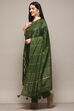 Green Viscose Yarndyed Kurta Regular Pants Suit Set image number 4