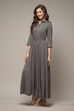 Black LIVA Flared Printed Dress image number 3