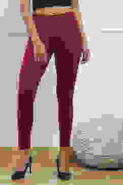 Maroon Cotton Blend Fitted Anklet image number 4