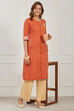 Brown Cotton Straight Kurta image number 0