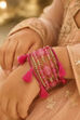Pink Plastic Warp Around Beaded Bangle image number 1
