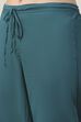 Peacock Green Printed Straight Kurta Regular Pants Suit Set image number 2