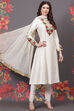 Rohit Bal Off White Cotton Silk Straight Yarndyed Suit Set image number 6