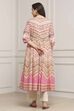 Pink Cotton Printed Anarkali Suit Set image number 4