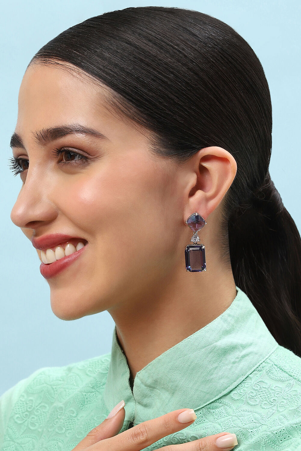 Pink Brass Earrings image number 1